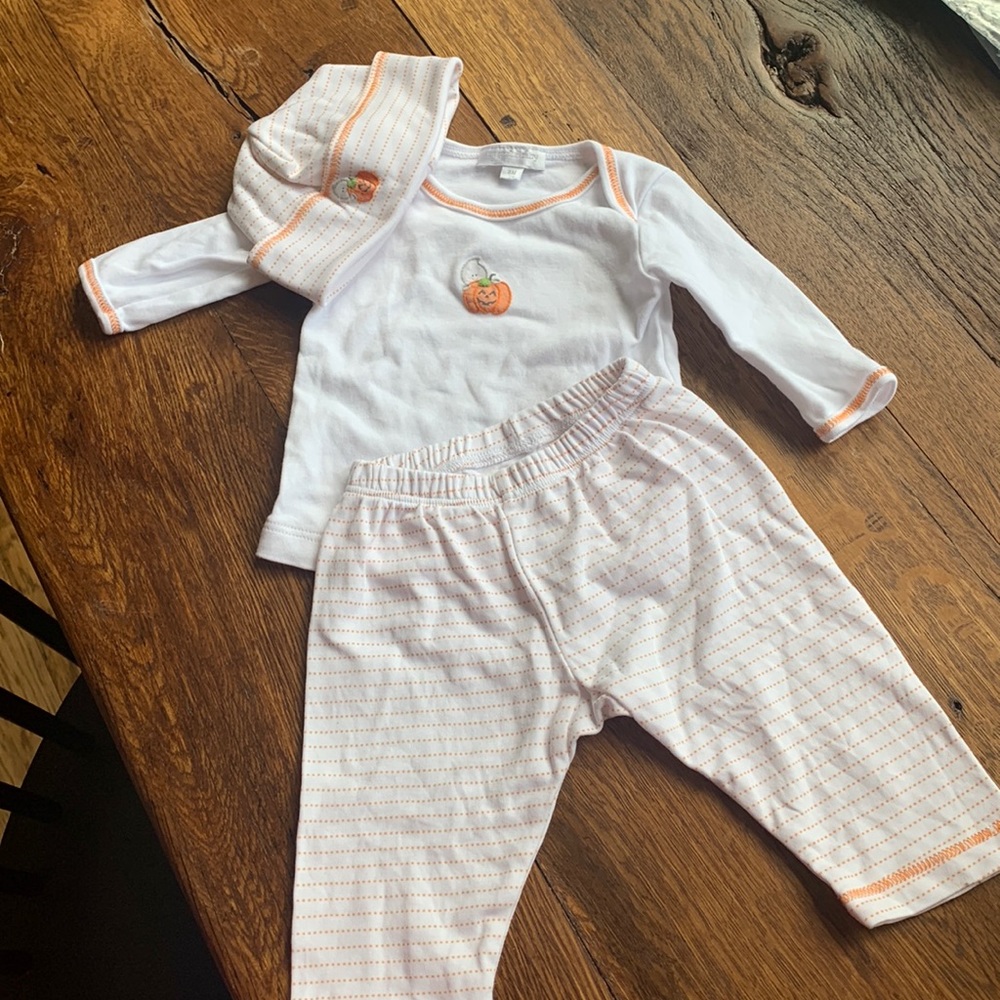 3m Magnolia baby set pumpkin Halloween Pima cotton